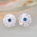 pink cubic zircon brass stud earrings for girl